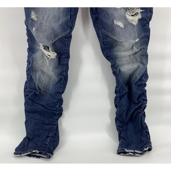 Heritage America Jeans Mens 40x34 Blue Distressed Ripped Denim Faded 5-Pocket - Picture 2 of 11